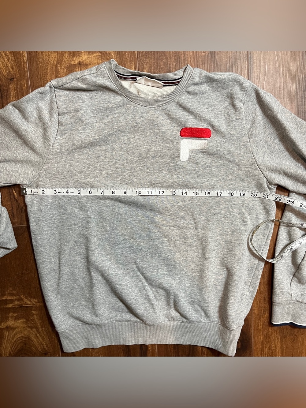 Fila logo grey sweatshirt lounge athletic gym casual streetwear blokecore casual - Picture 13 of 15